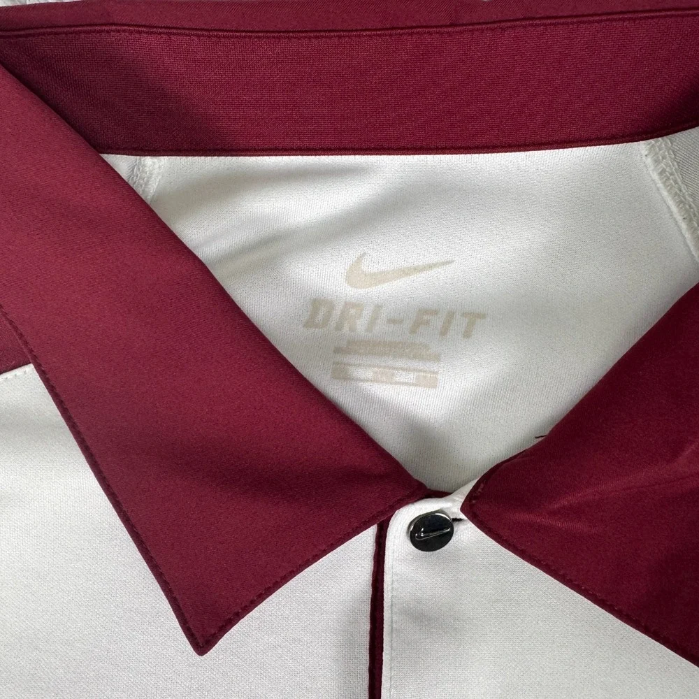 Nike FSU Florida State Seminoles Dri-FIT‎ Polo 2XL Shirt Mens White Garnet XL
